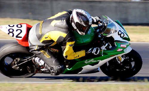 Chris Quinn in action during the round of the Australian Supersport Championship at Queensland Raceway at the weekend. Quinn finished third in both races. Chris Quinn in action during the round of the Australian Supersport Championship at Queensland Raceway at the weekend. Quinn finished third in both races.